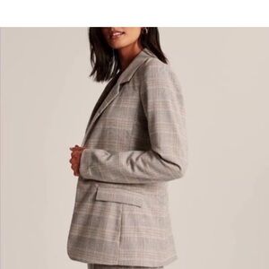 Abercrombie & Fitch Gray Plaid Blazer